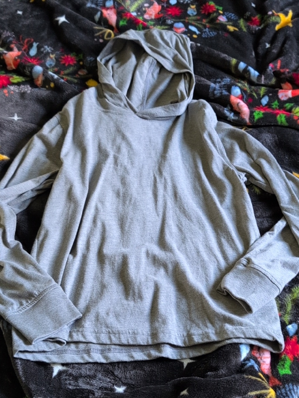 Light Gray Hooded Long Sleeve Shirt Crewcuts Boys Large